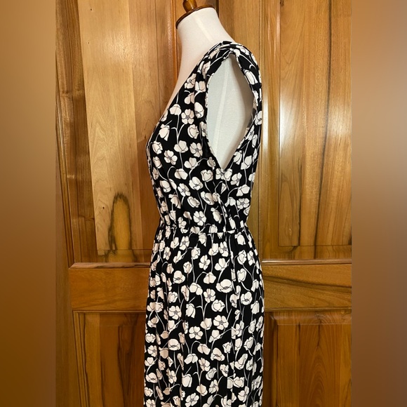 GAP - Floral Printed Black Draped Sleeveless Rayon Maxi Dress - EUC - S - Picture 4 of 12